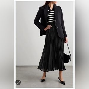 NWT Michael Kors Black Pleated Midi Skirt